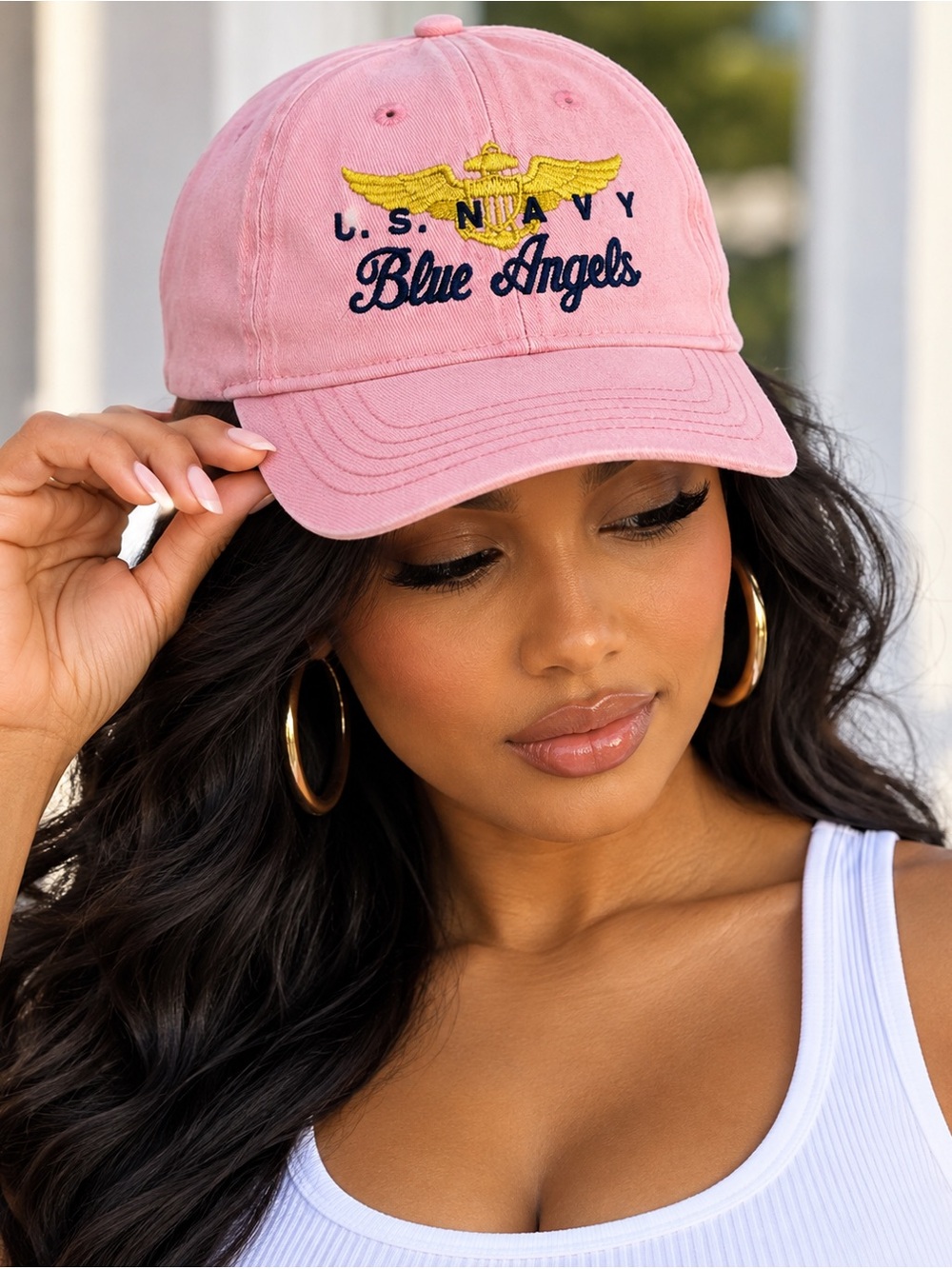 OTTO U.S. Navy Blue Angels Pink Embroidered Adjustable Baseball Cap Hat